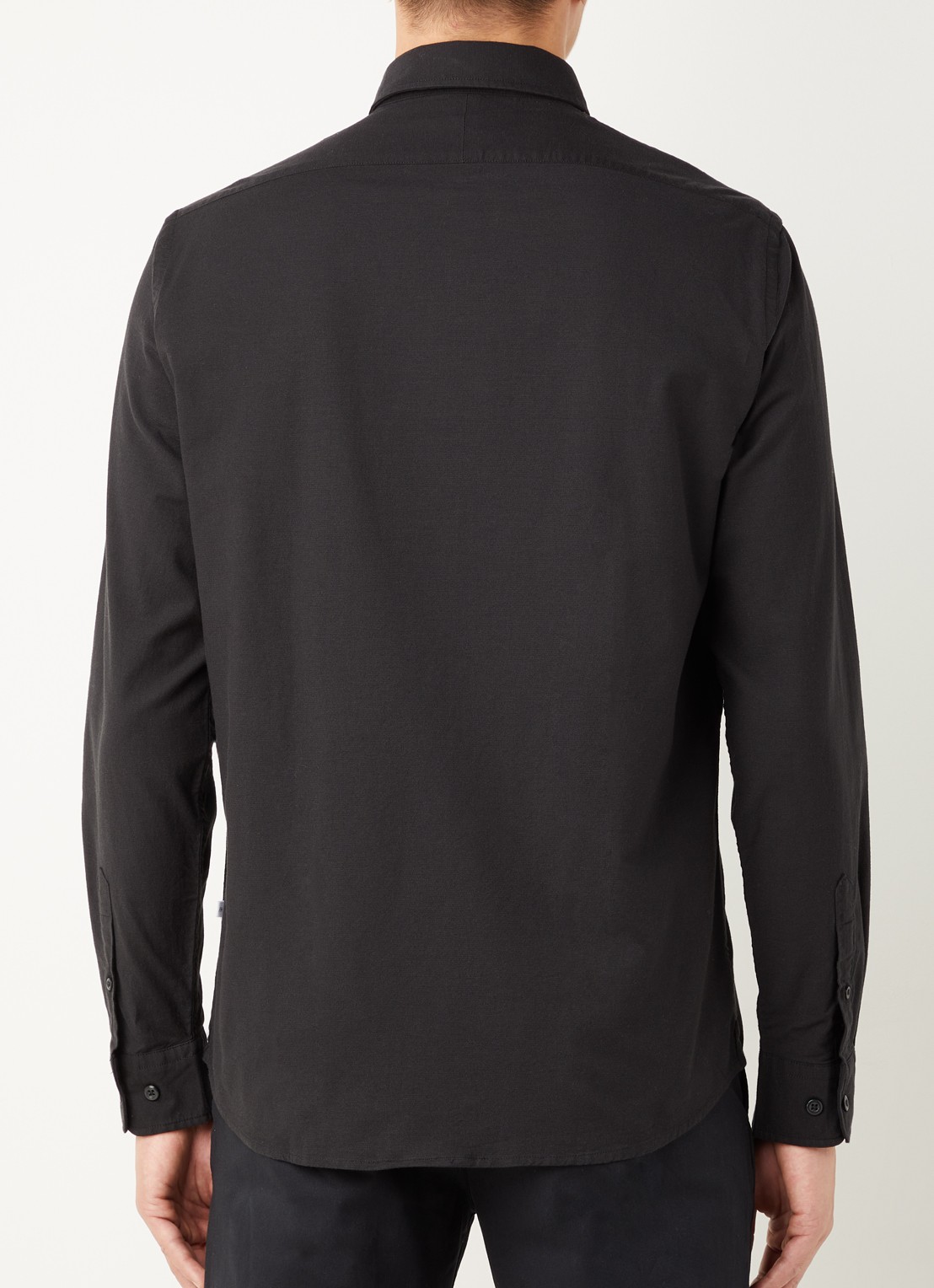 Selected Regrick regular fit overhemd in  katoenblend - achterkant 2 zwart