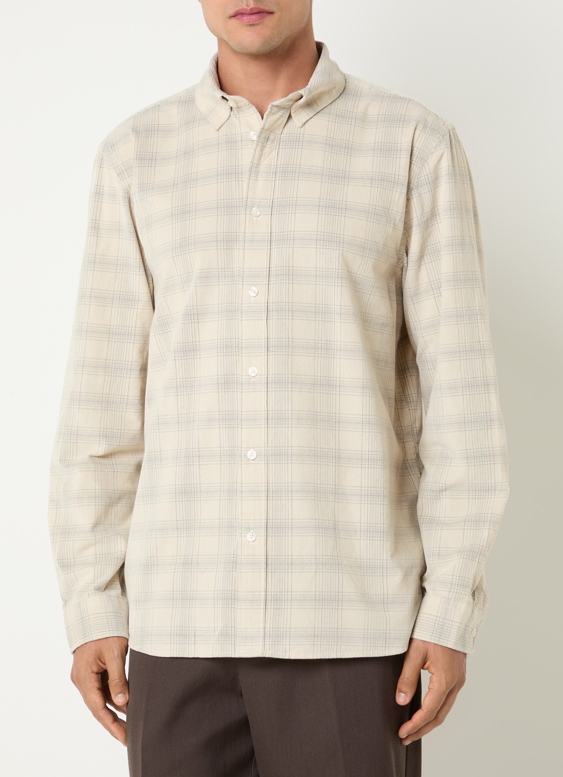 Selected Regular fit overhemd met ruitdessin - detail 4 naturel