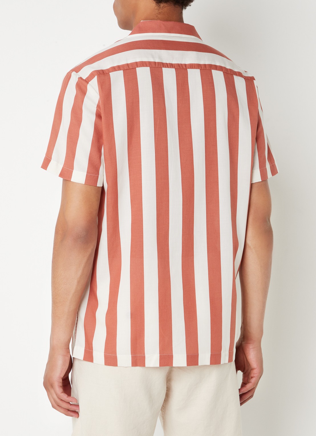 Selected Regular fit overhemd met streepprint - achterkant 4 steenrood