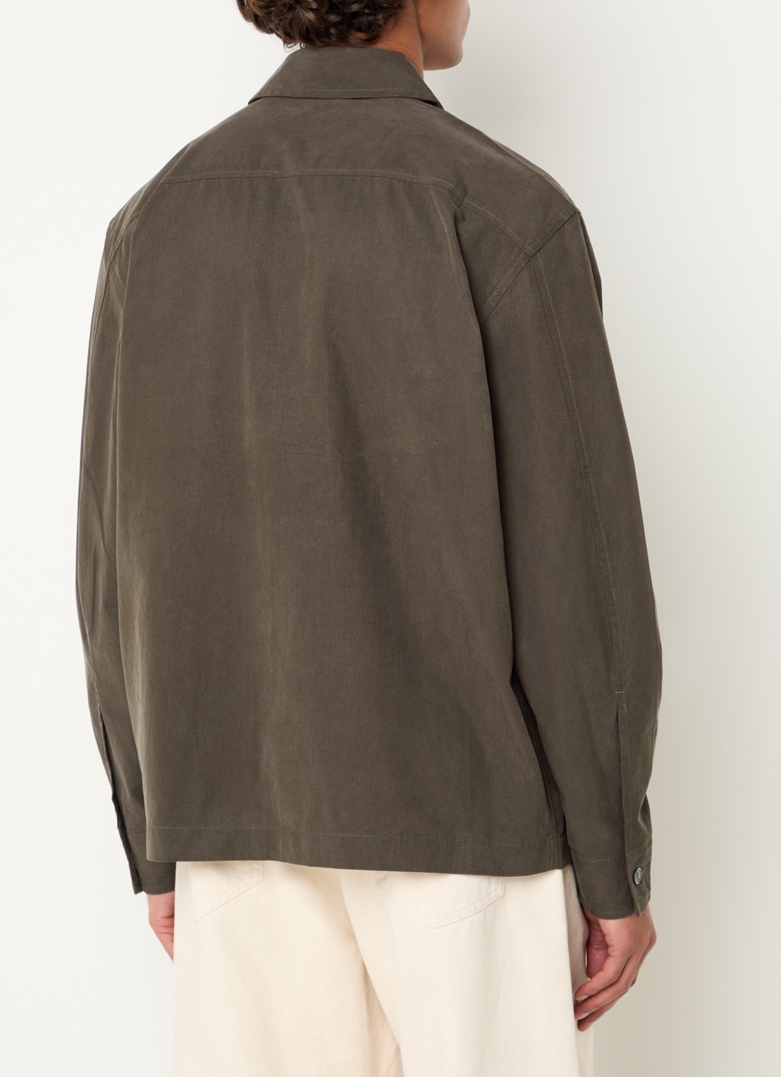 Selected Regular fit overshirt met borstzak - achterkant 3 bronsgroen