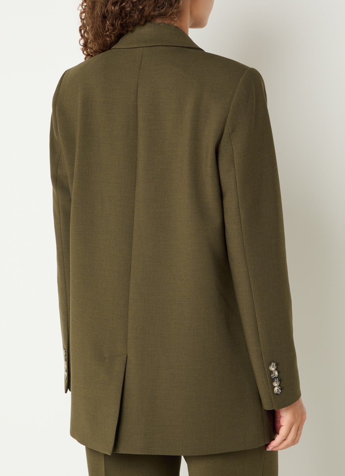 Selected Rita oversized blazer met klepzakken en schoudervulling - achterkant 3 mosgroen