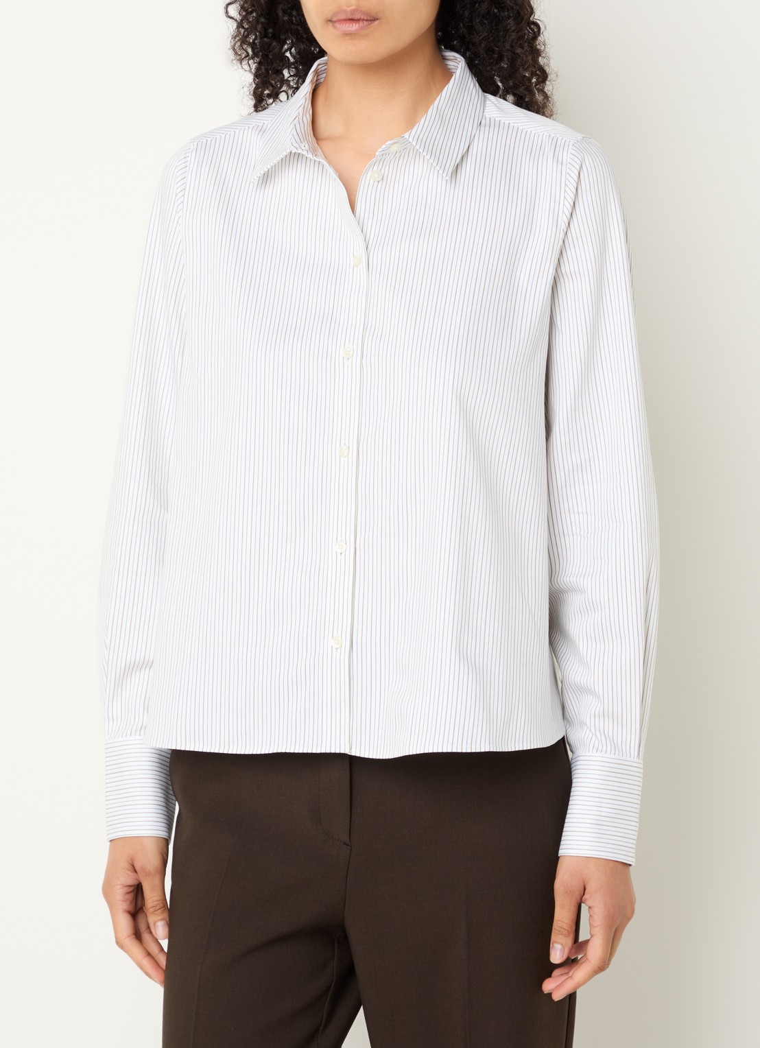 Selected Romie blouse met streepprint - detail 3 wit