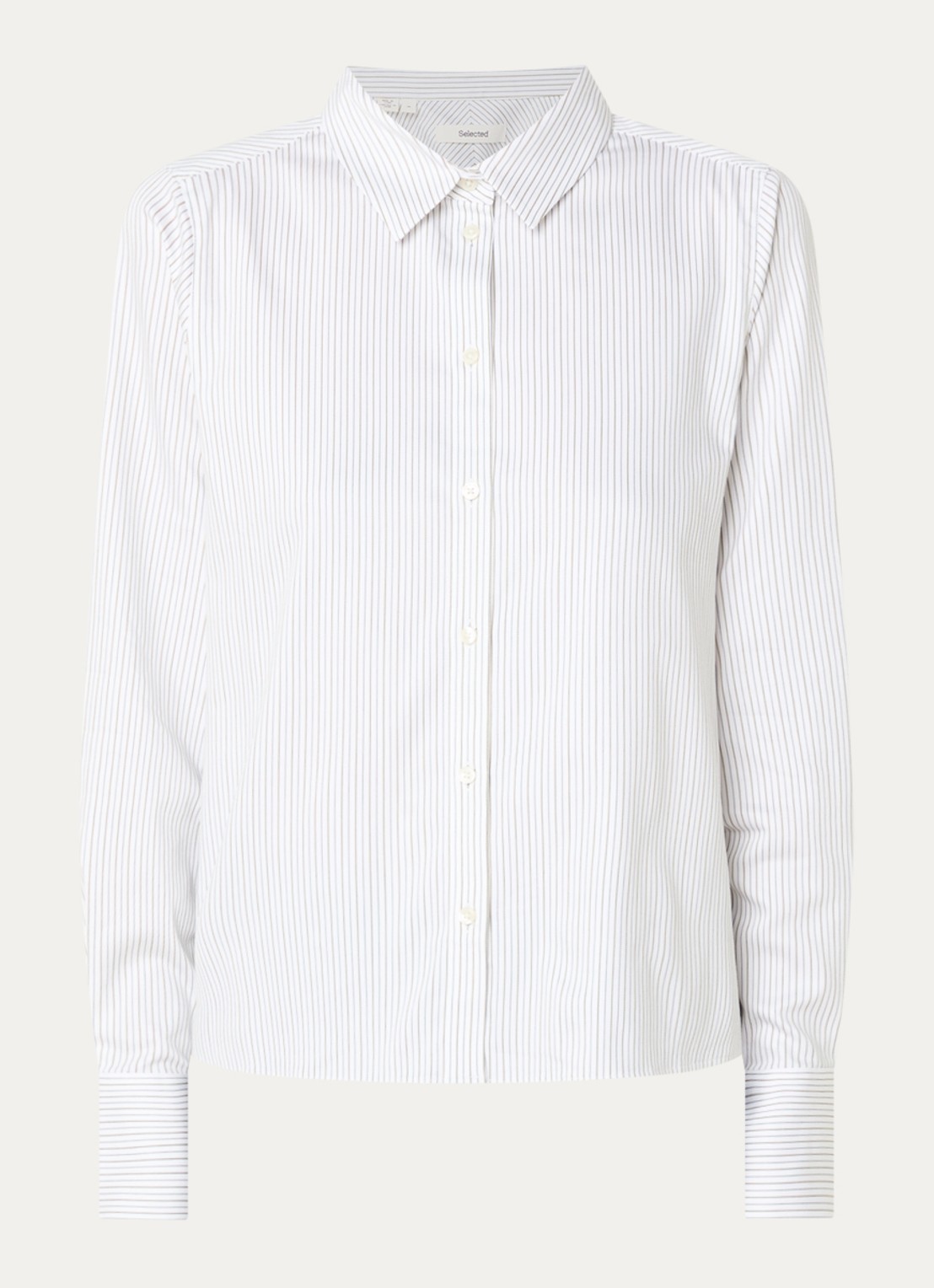 Selected Romie blouse met streepprint - voorkant wit