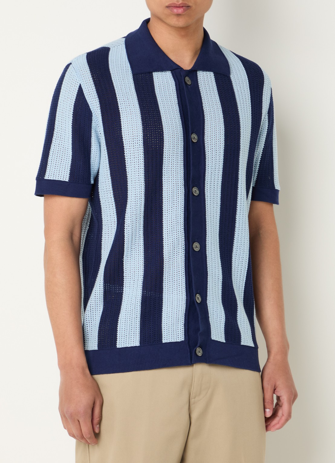 Selected Shane regular fit overhemd met streepprint - detail 4 donkerblauw