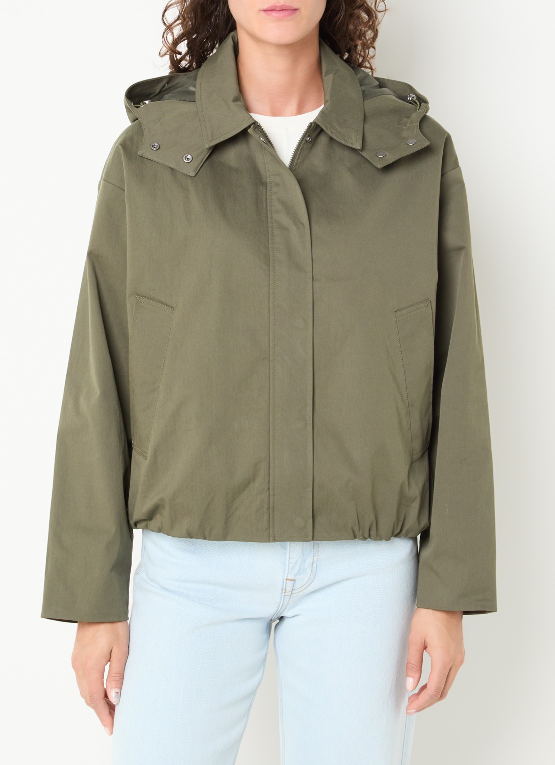 Selected Shiloh jack met afneembare capuchon - detail 2 mosgroen