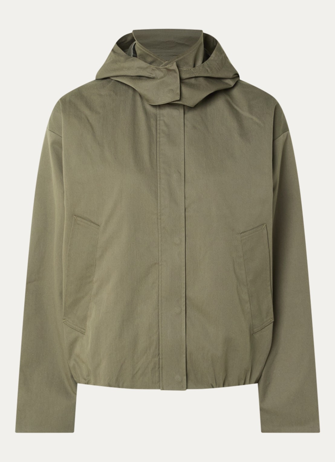 Selected Shiloh jack met afneembare capuchon - voorkant 3 mosgroen