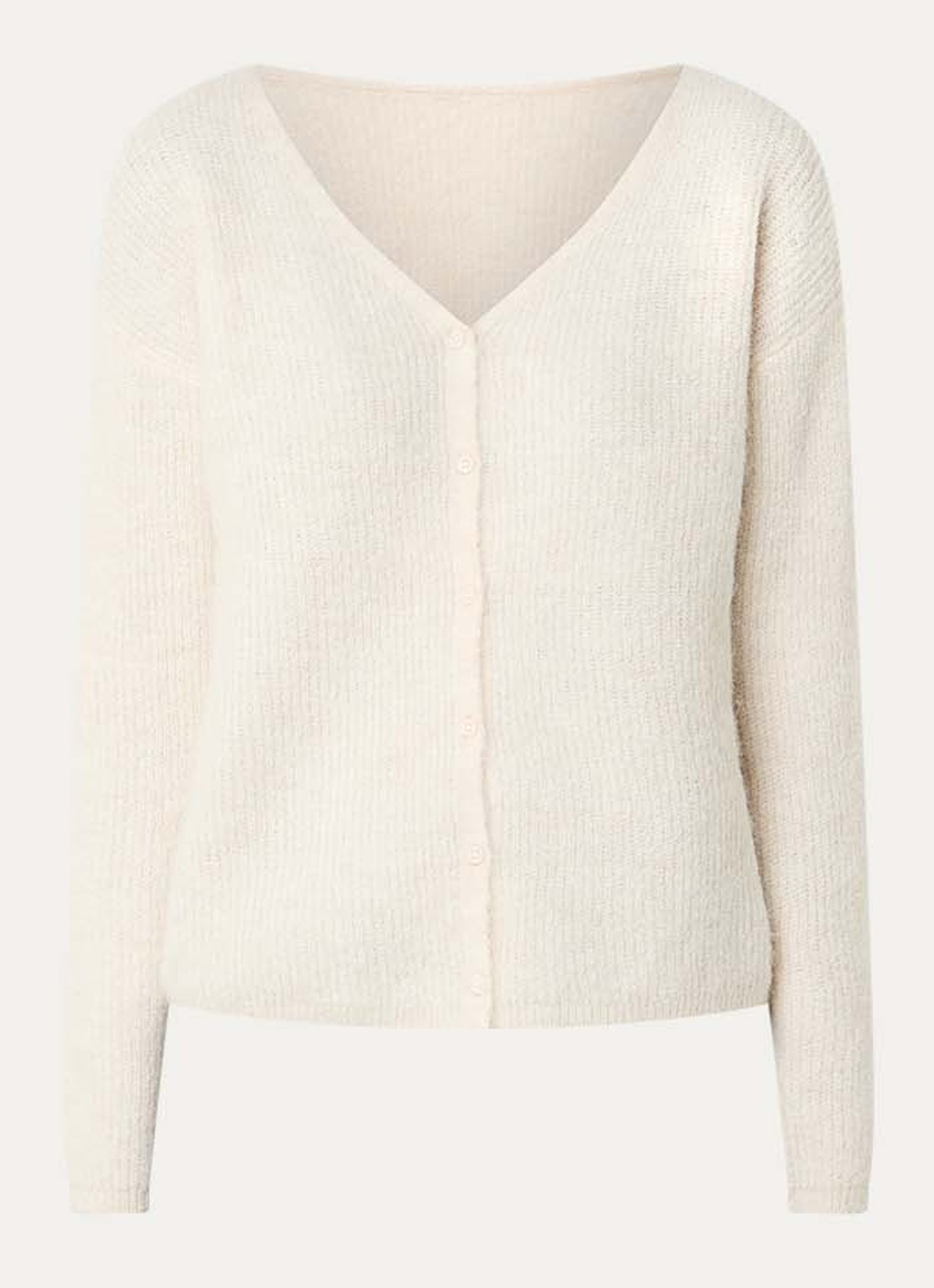 Selected Sia fijngebreid vest in alpaca wolblend - voorkant 3 ivoor