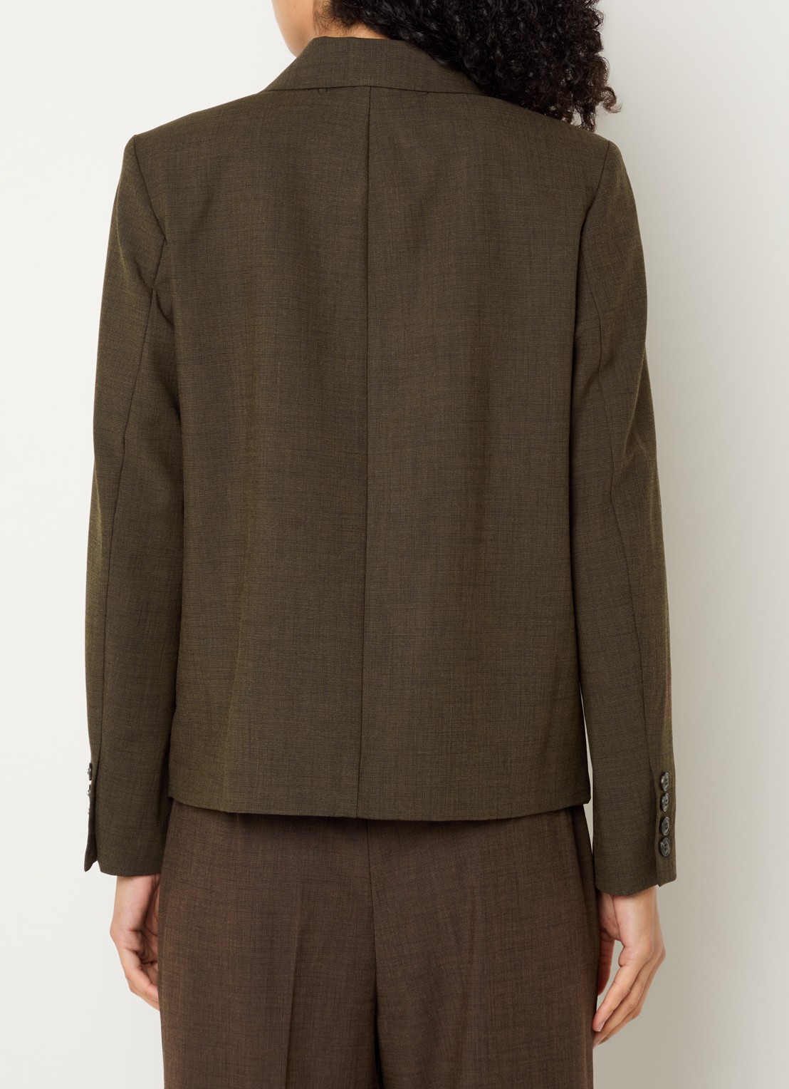 Selected Signe double-breasted blazer met klepzakken - achterkant 2 donkerbruin