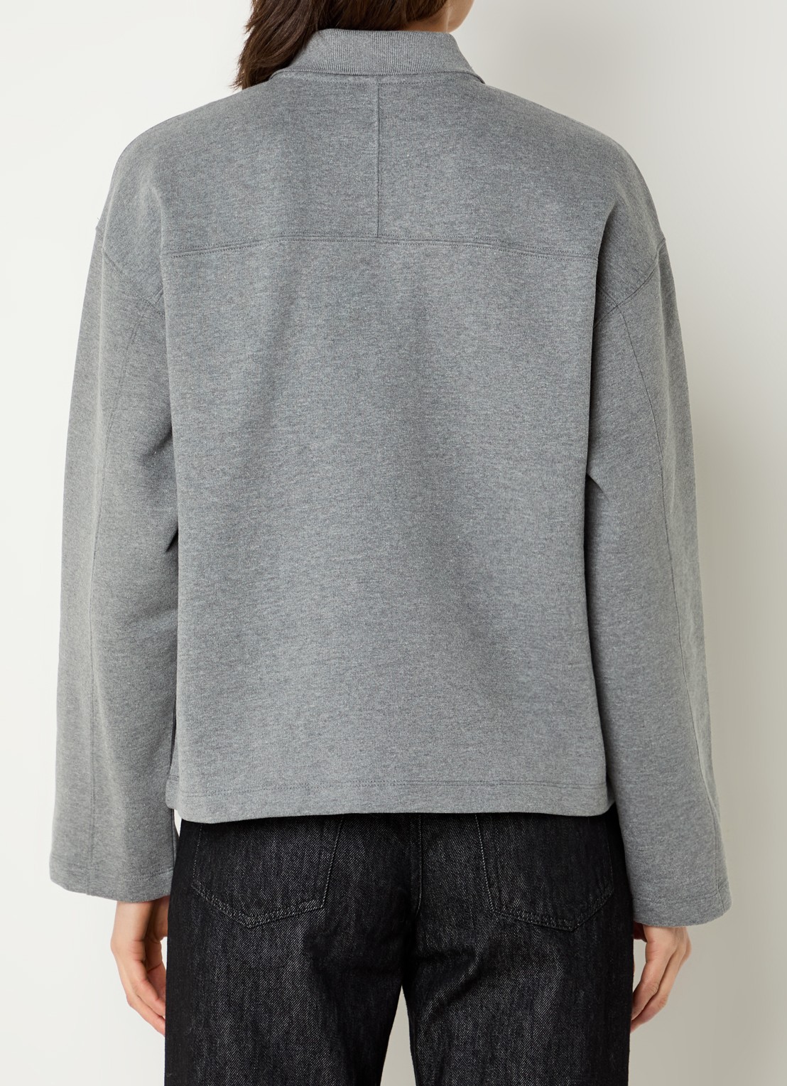 Selected Slfari Gia sweater met polokraag - achterkant 2 middengrijs