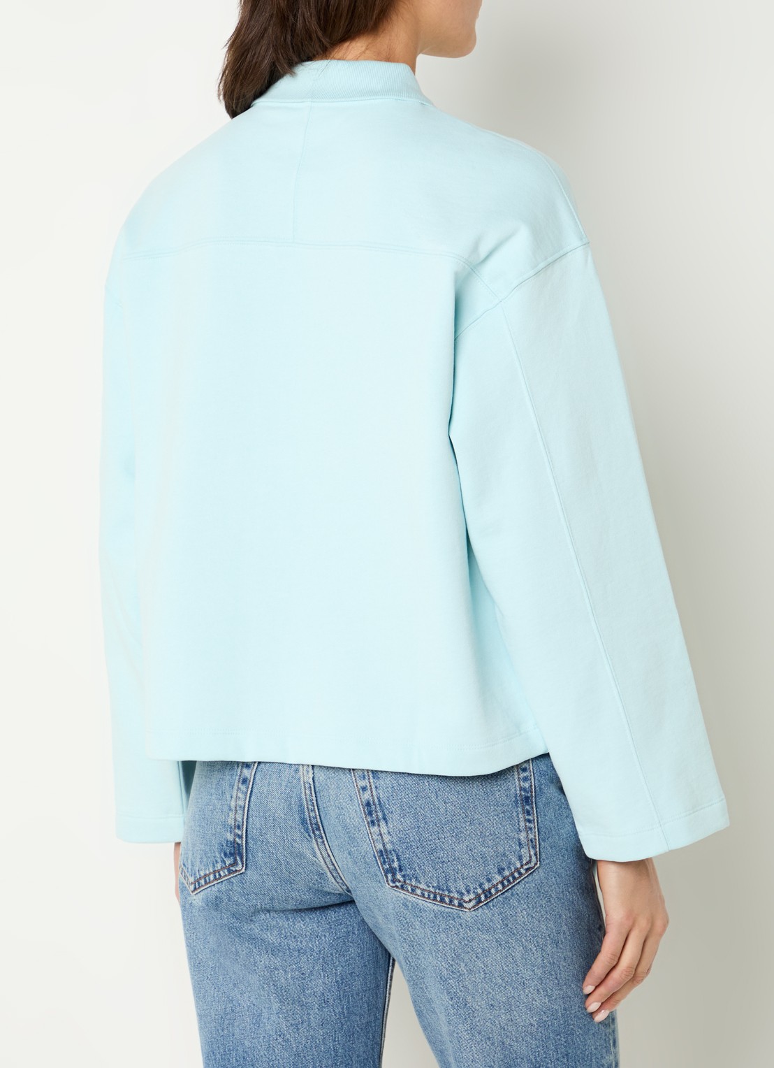 Selected Slfari Gia sweater met polokraag - achterkant 4 turquoise