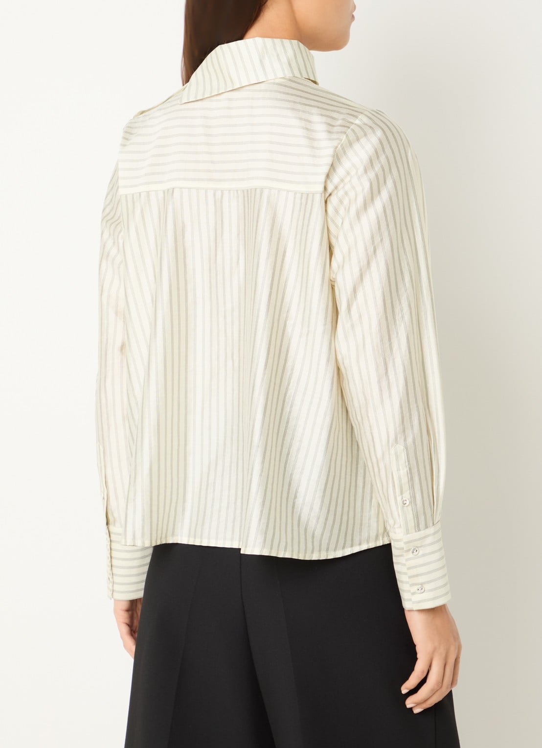 Selected Slwconnie tuniek van satijn met streepprint - achterkant 2 gebroken wit