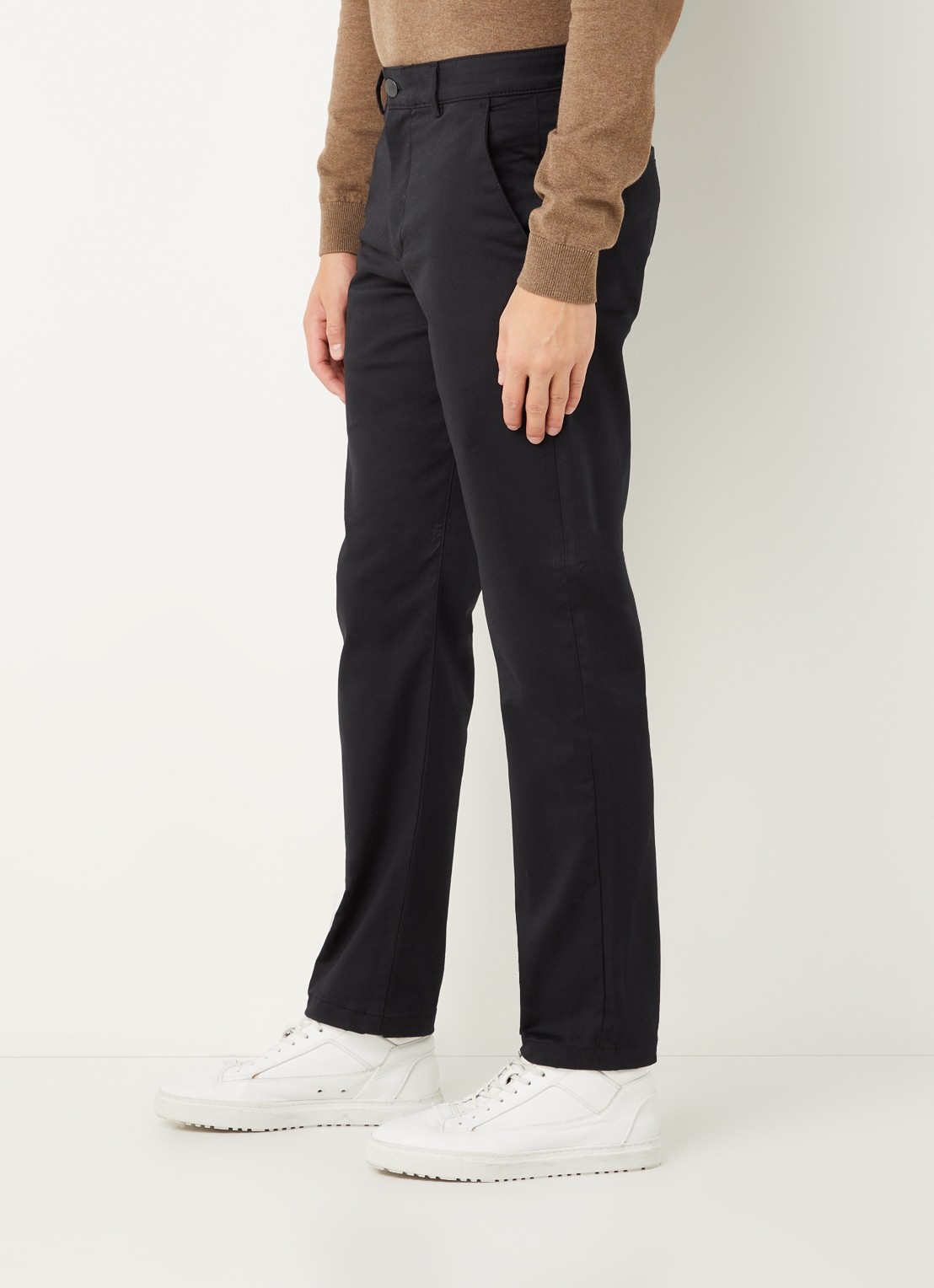 Selected Straight fit chino met stretch - detail 4 zwart