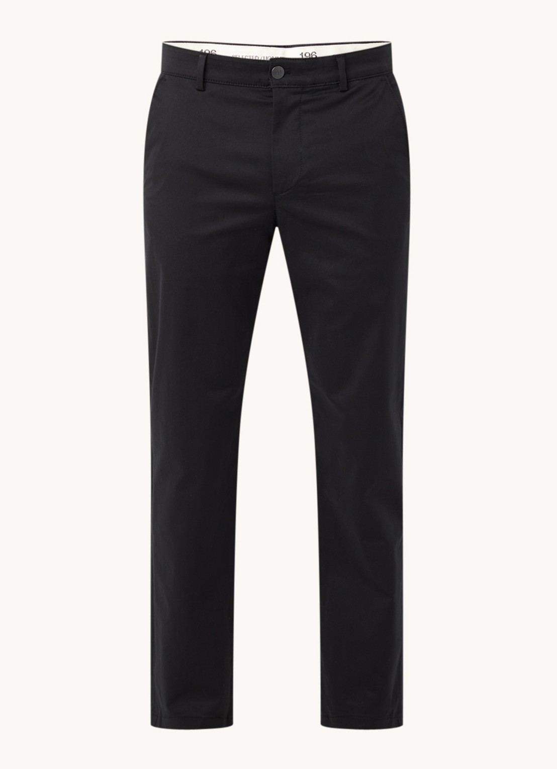 Selected Straight fit chino met stretch - voorkant zwart
