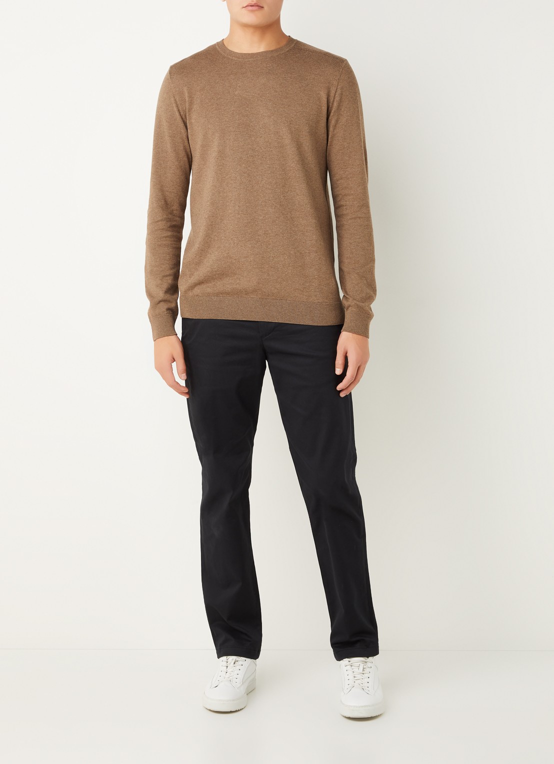 Selected Straight fit chino met stretch - voorkant 2 zwart