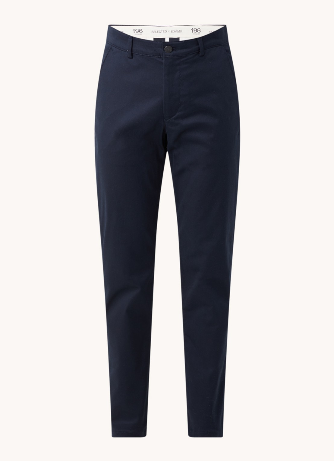 Selected Straight fit chino met stretch - voorkant blauw
