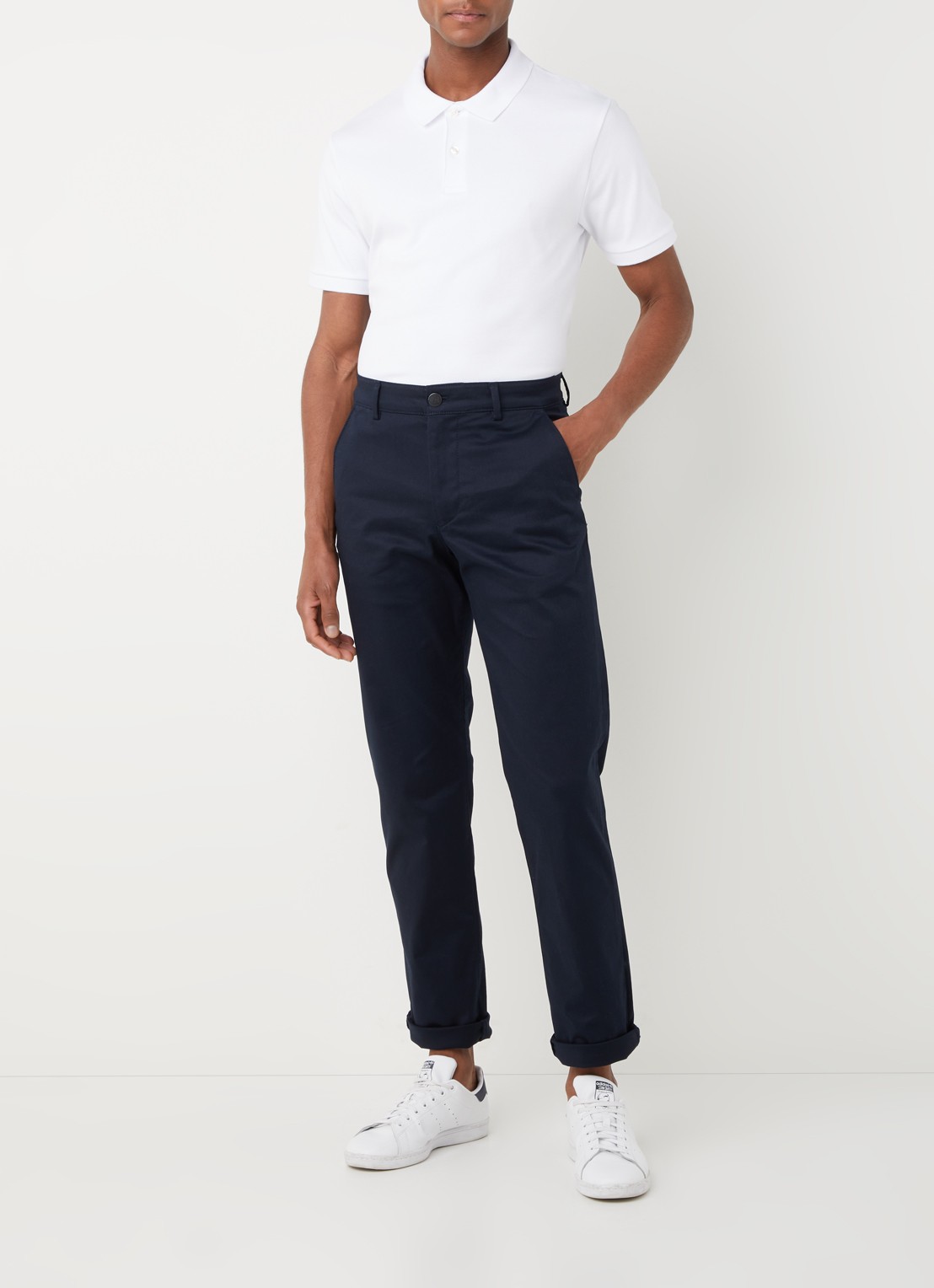 Selected Straight fit chino met stretch - voorkant 2 blauw
