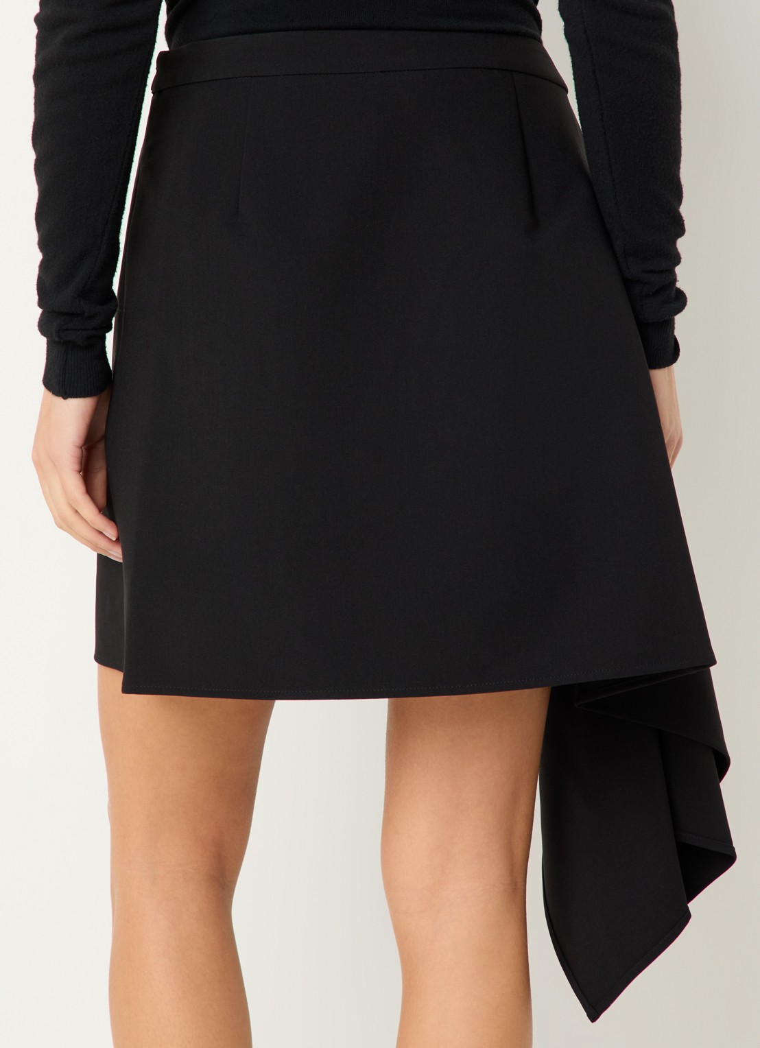 Selected Sylvie minirok met gedrapeerd detail - achterkant 4 zwart