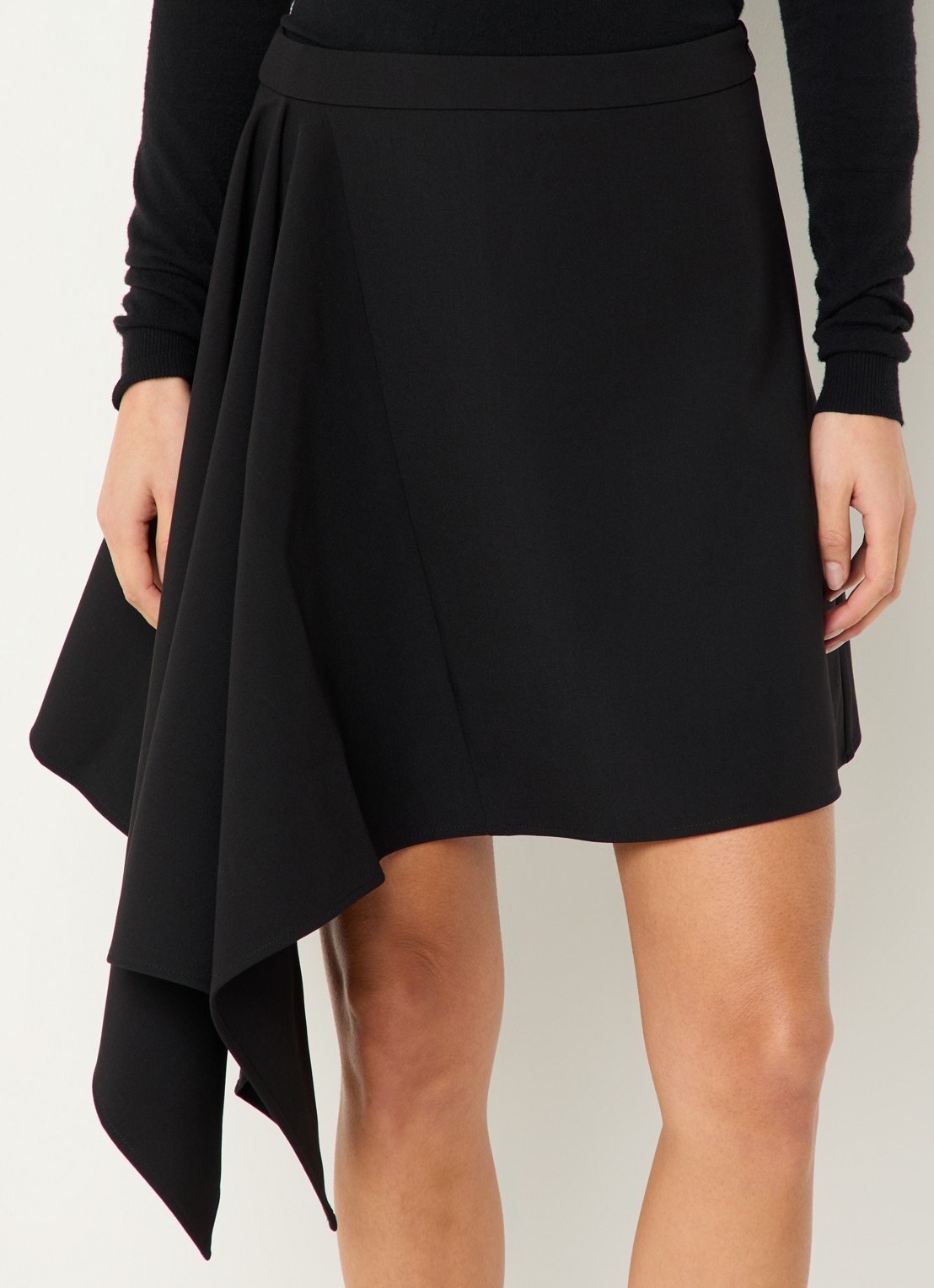 Selected Sylvie minirok met gedrapeerd detail - detail zwart