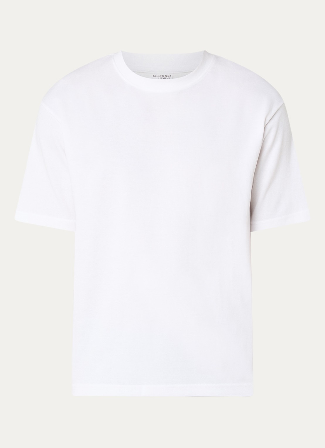 Selected T-shirt met stretch - voorkant wit