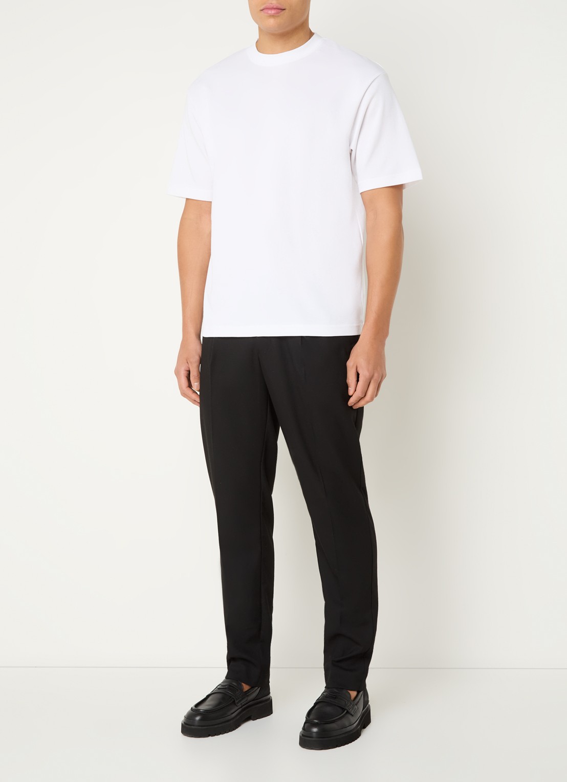 Selected T-shirt met stretch - voorkant 2 wit