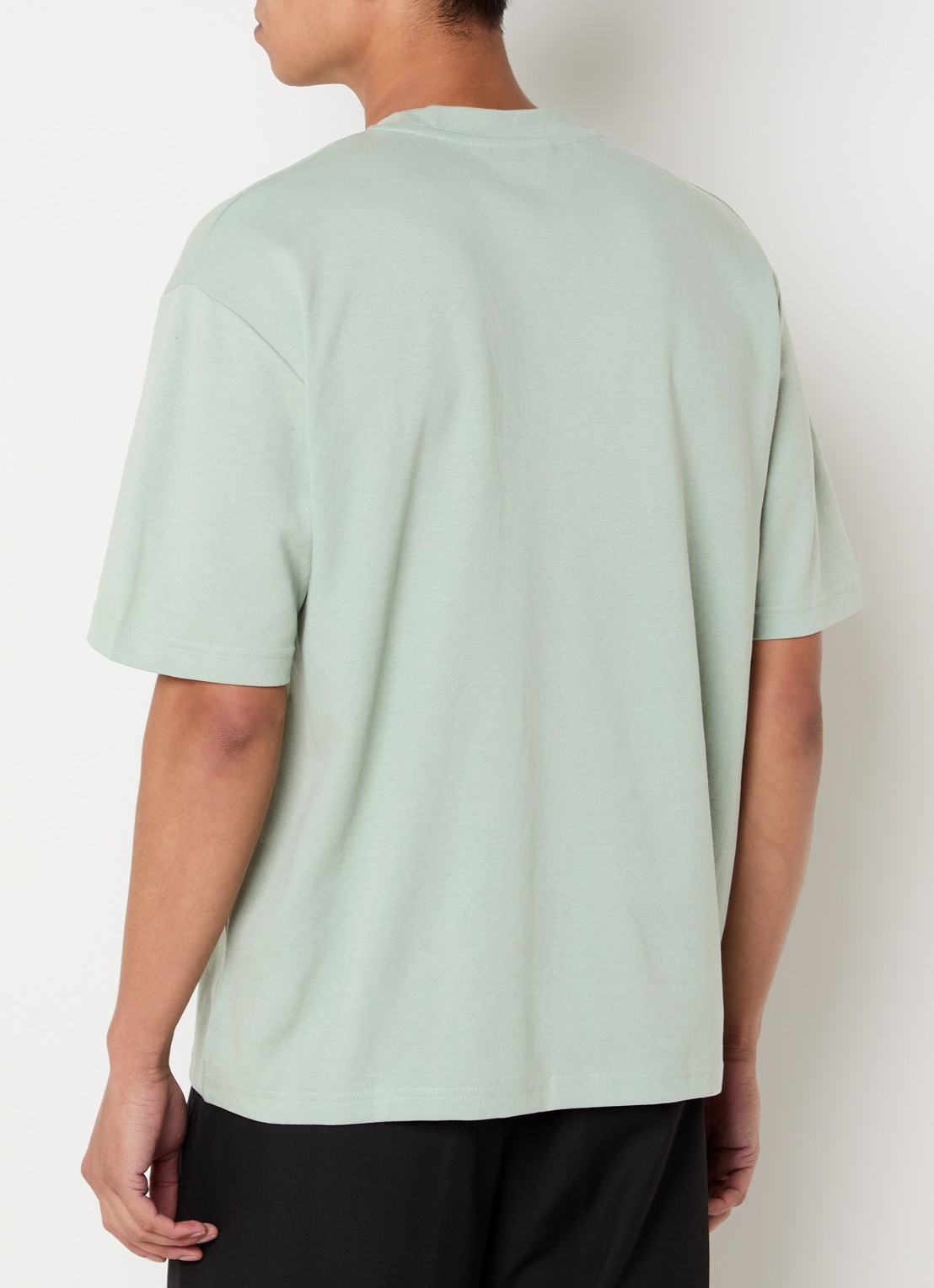 Selected T-shirt met stretch - achterkant 4 lindegroen