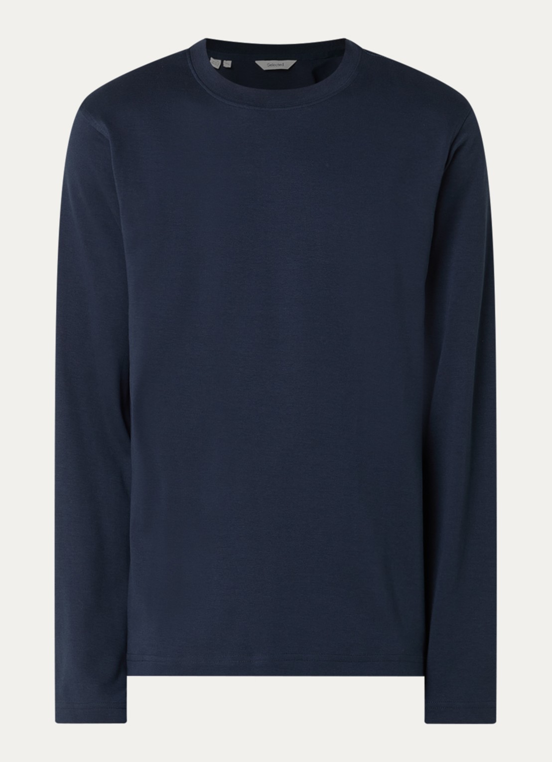 Selected Taj long sleeve met ronde hals - voorkant 2 donkerblauw