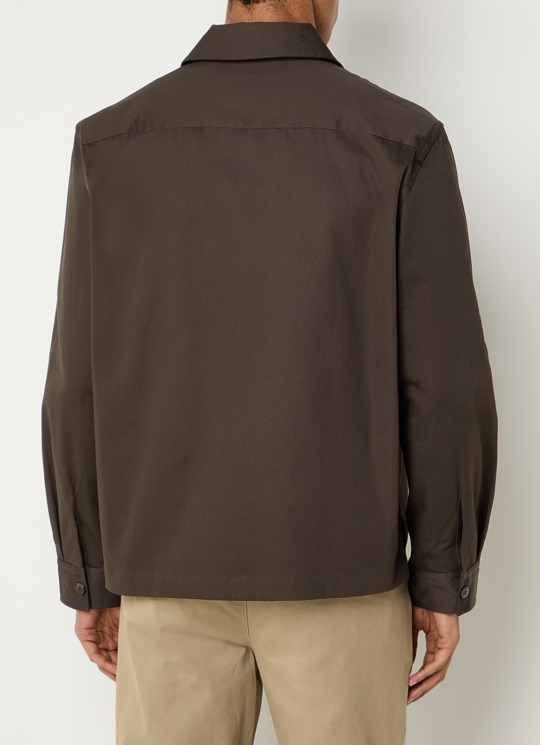 Selected Tate overshirt met borstzak - achterkant 4 donkerbruin