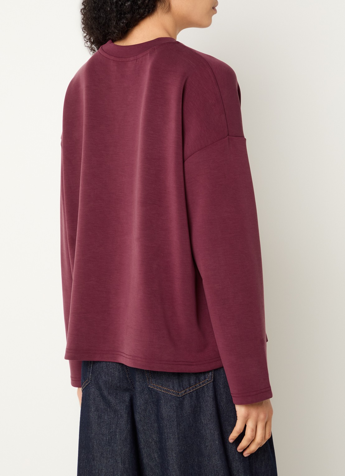 Selected  Tenny long sleeve met ronde hals - achterkant 4 bordeauxrood