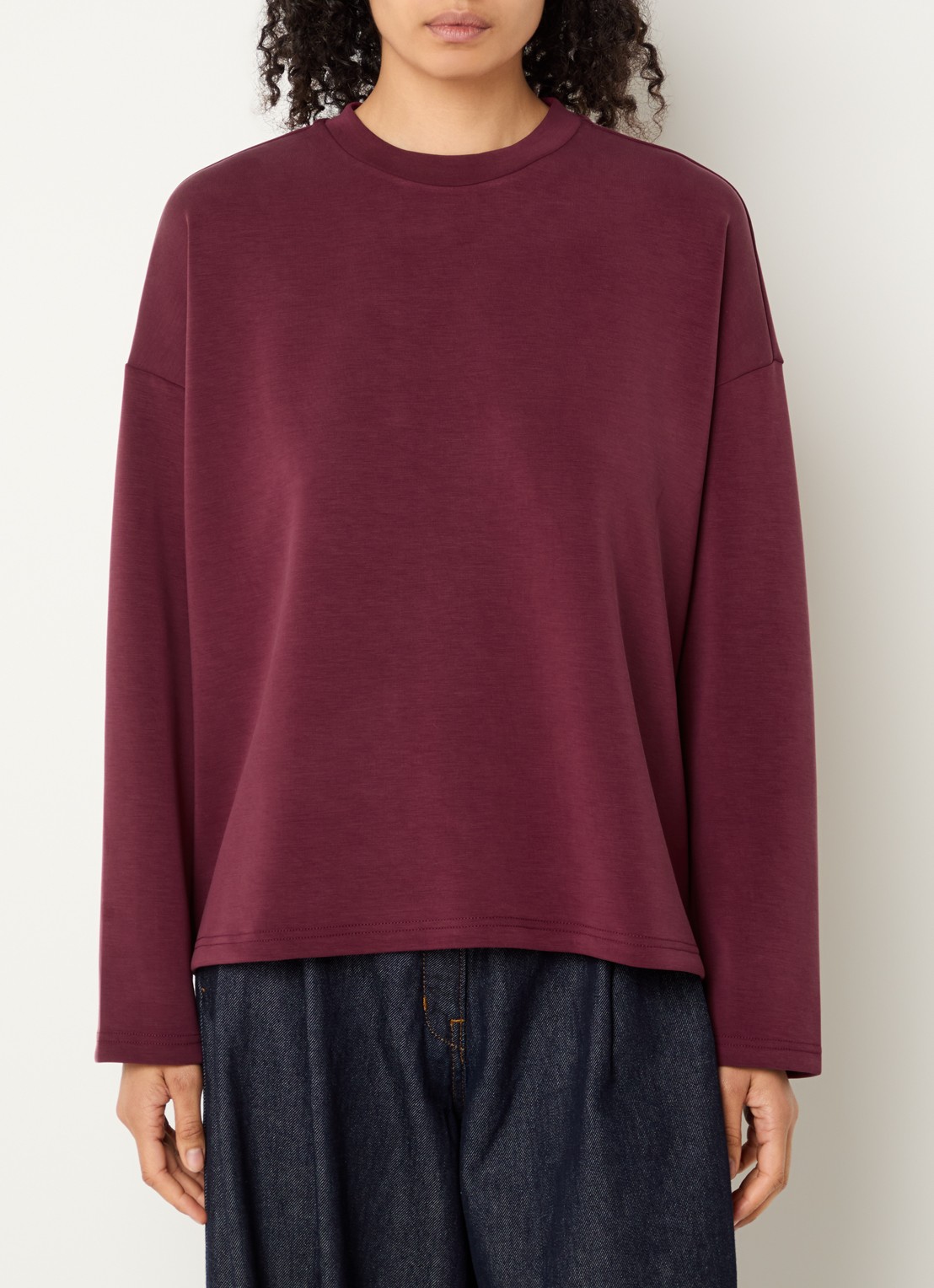 Selected  Tenny long sleeve met ronde hals - detail 3 bordeauxrood