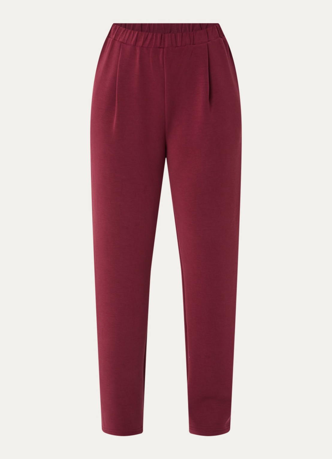 Selected Tenny mid waist broek met stretch - voorkant bordeauxrood