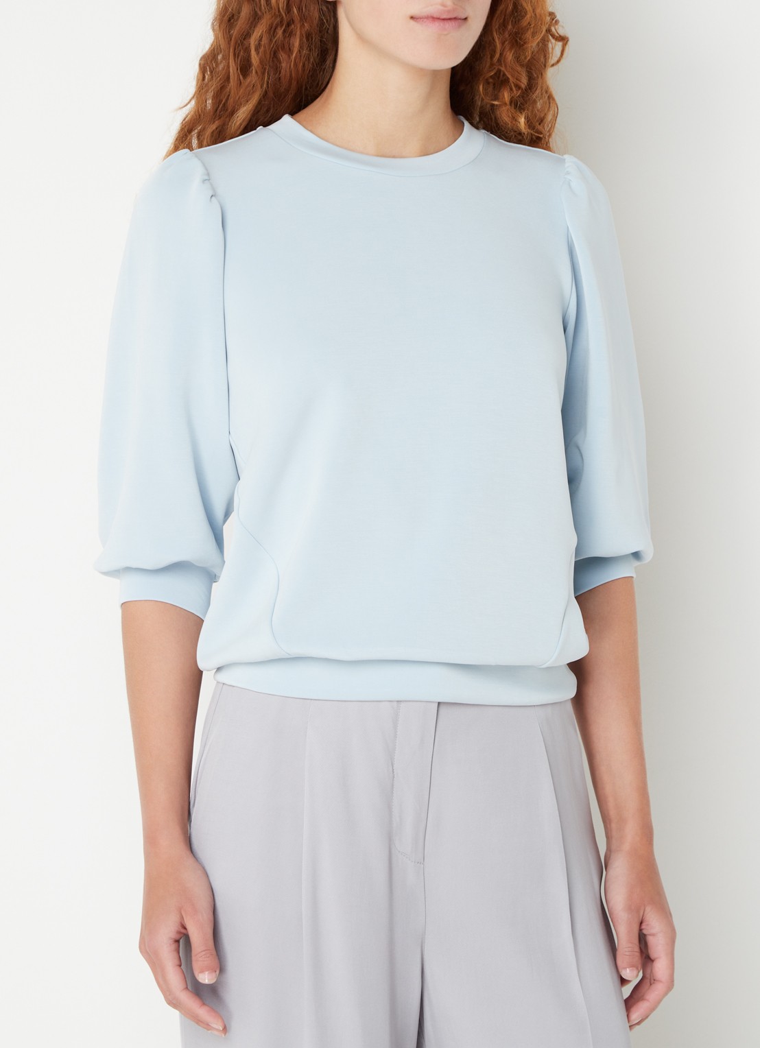 Selected Tenny top  met pofmouw - detail 4 lichtblauw