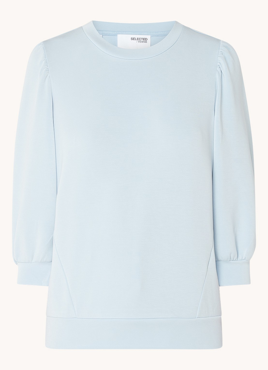 Selected Tenny top  met pofmouw - voorkant 2 lichtblauw
