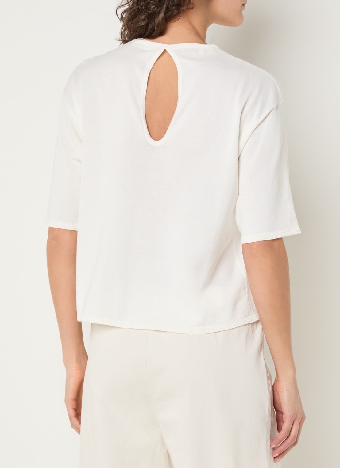 Selected Toleda T-shirt met ronde hals - achterkant wit