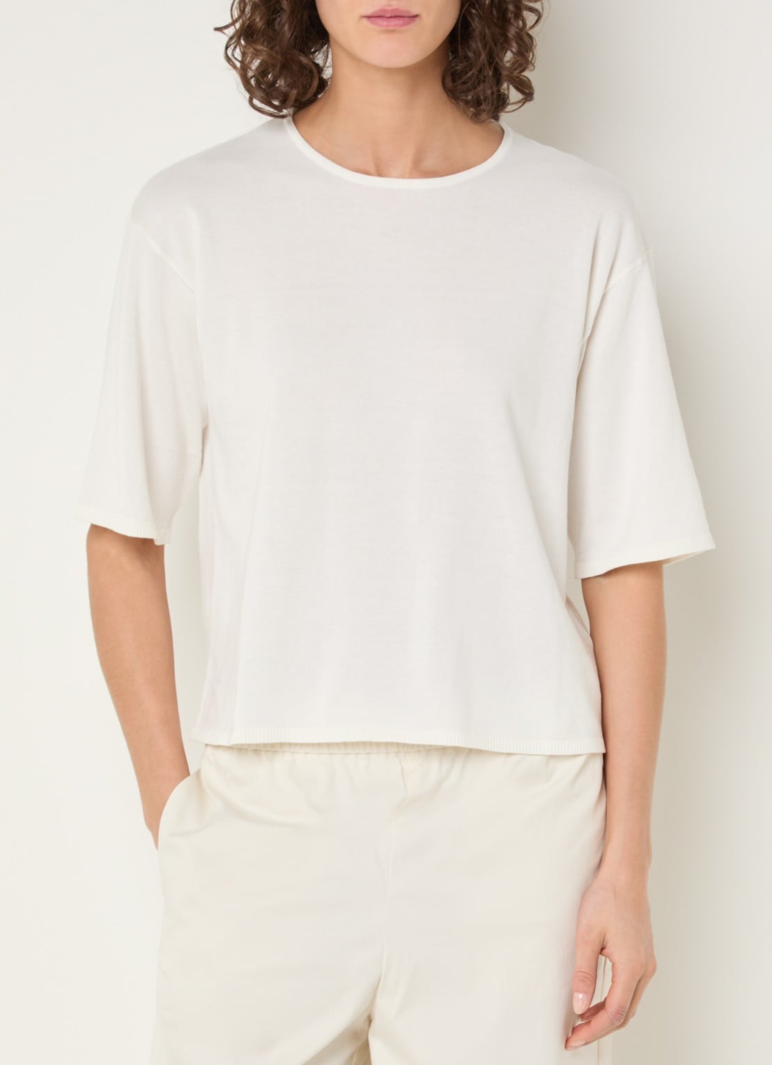 Selected Toleda T-shirt met ronde hals - detail 2 wit