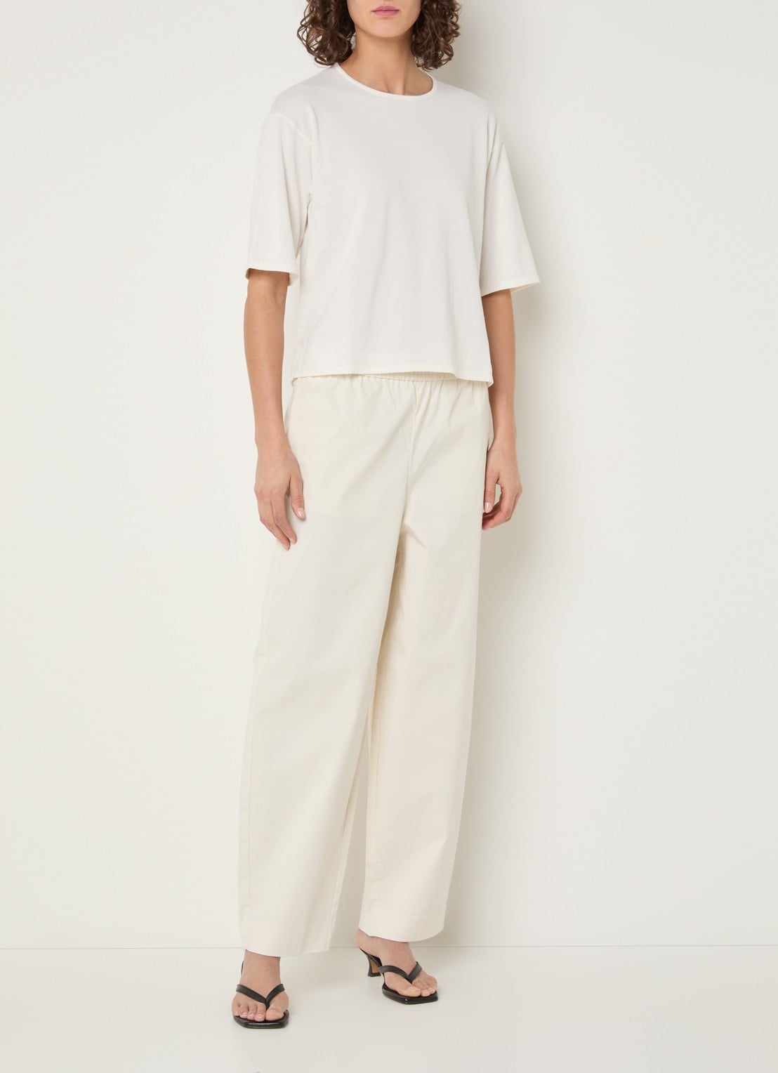 Selected Toleda T-shirt met ronde hals - voorkant 4 wit