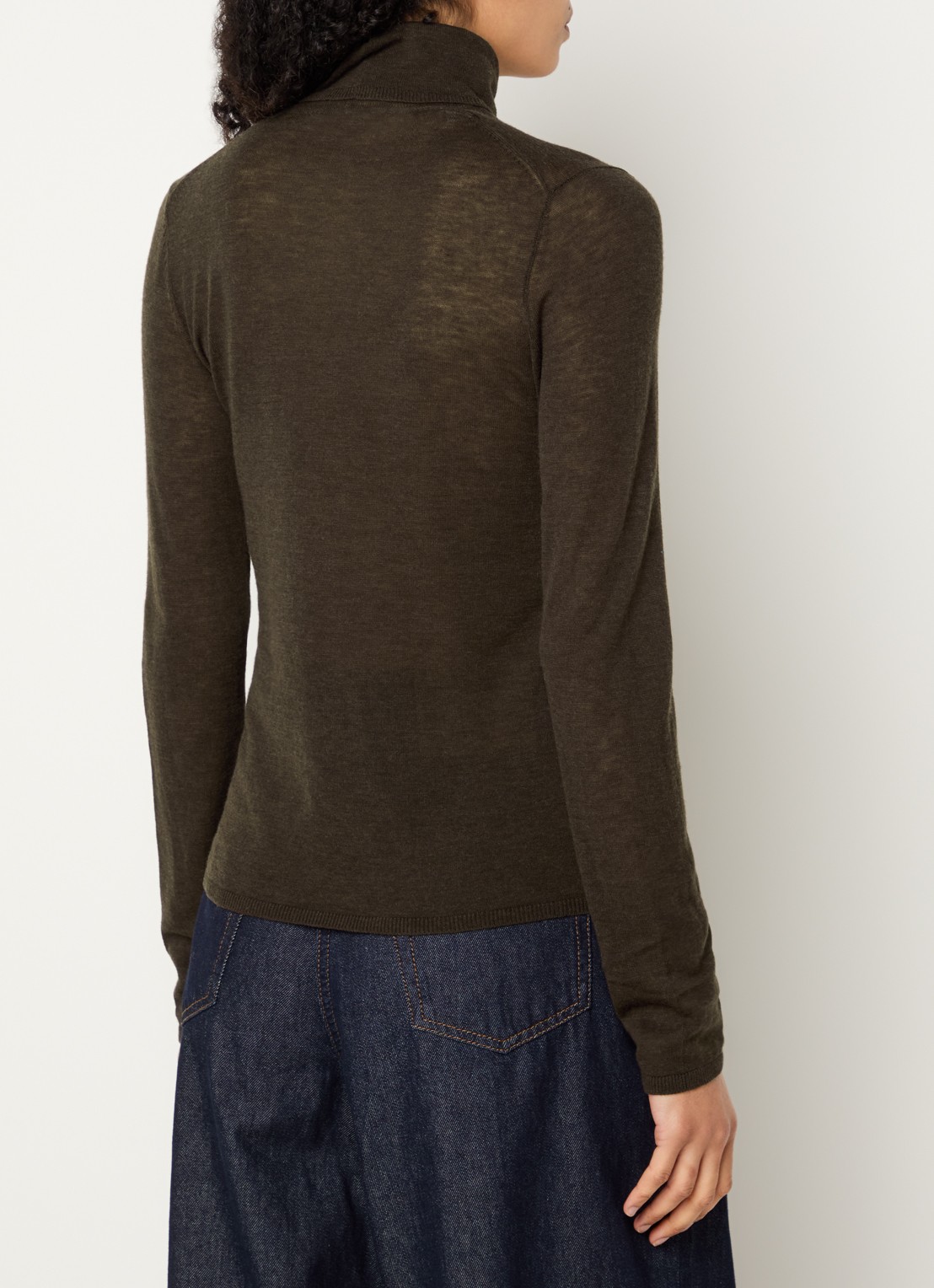 Selected Vendy semi-transparante trui van merino wol met col - achterkant 2 kobaltblauw