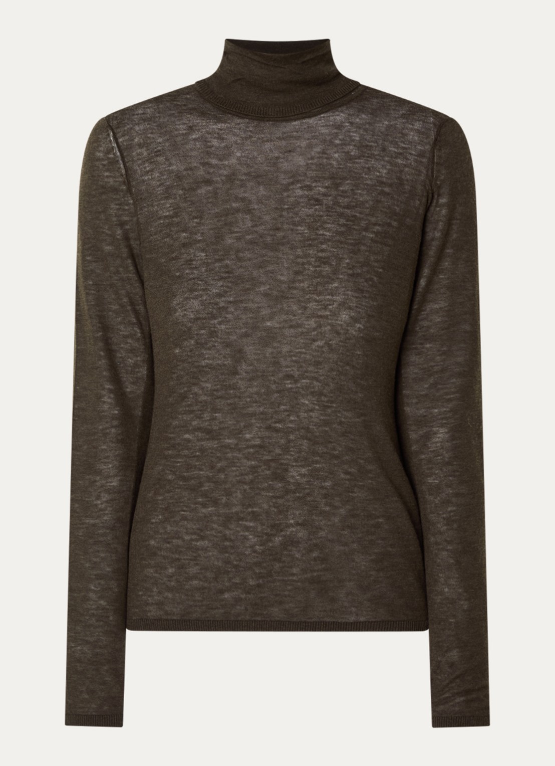 Selected Vendy semi-transparante trui van merino wol met col - voorkant 3 kobaltblauw