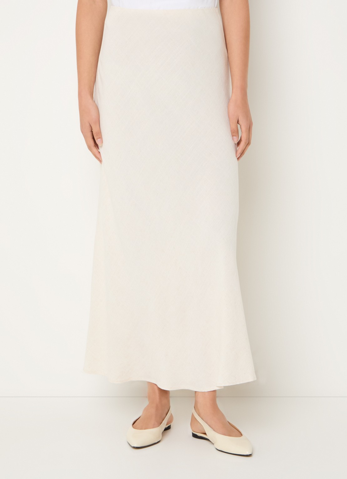 Selected Viva maxi rok van linnen  - detail 4 zand