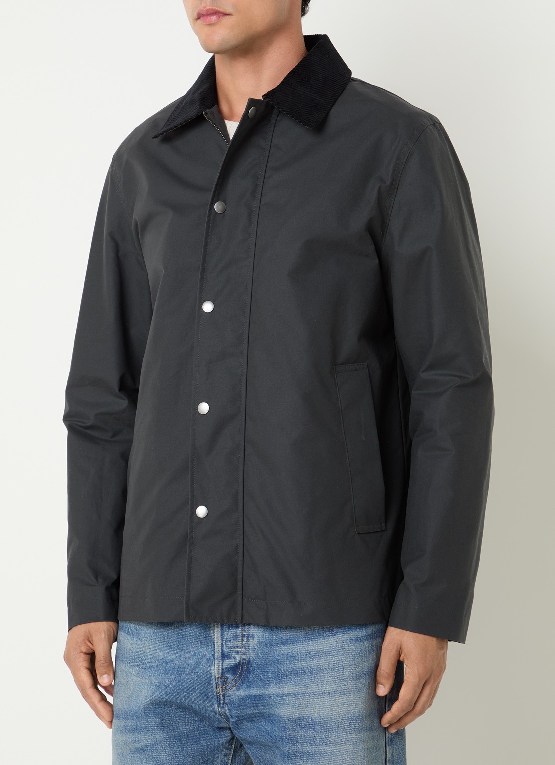 Selected Walter trenchcoat met steekzakken - detail 3 antraciet