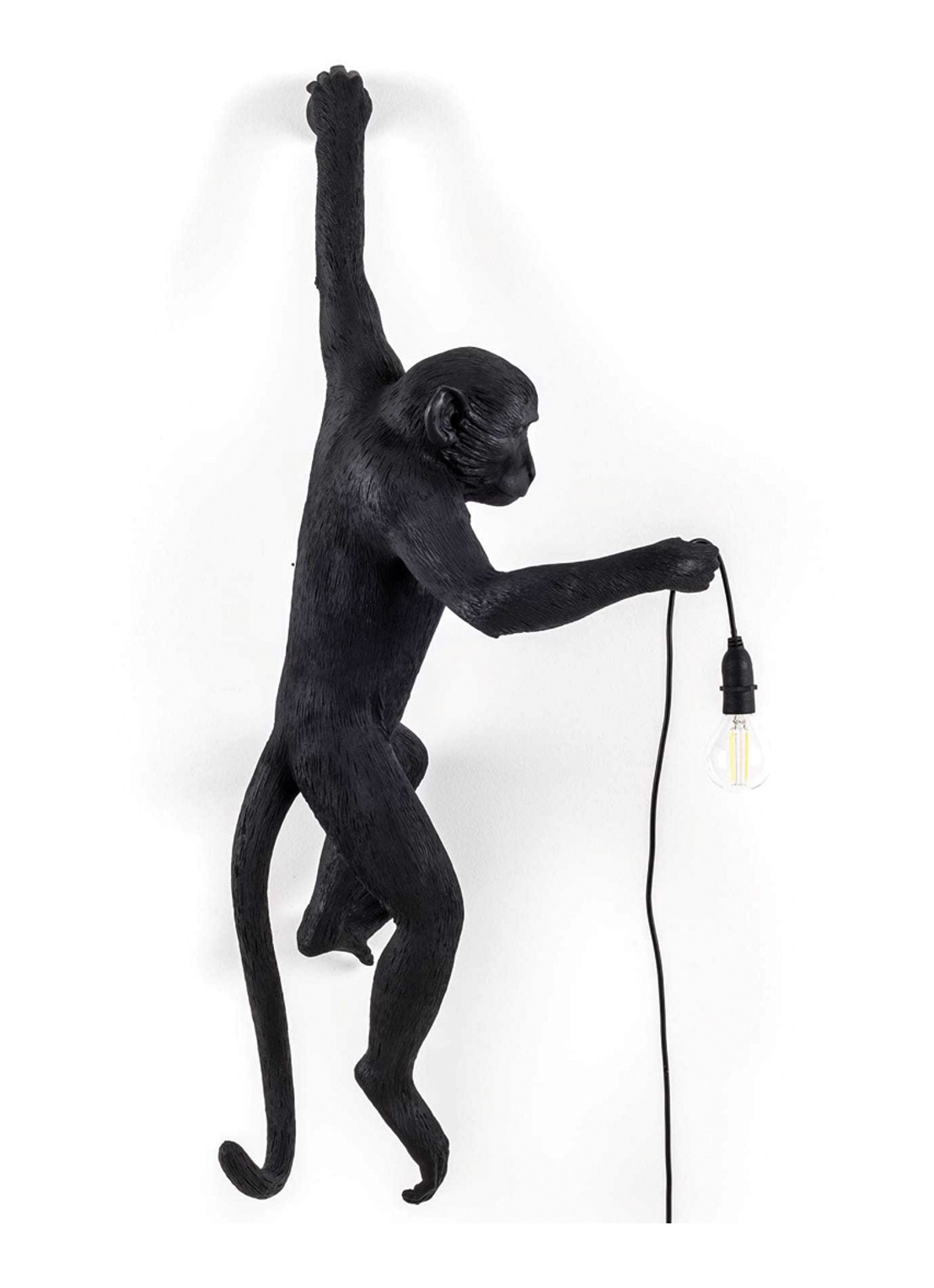 Seletti Monkey Hanging links wandlamp buiten 37 x 20 x 75 cm - voorkant zwart
