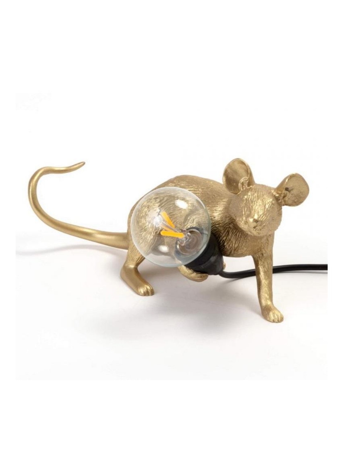 Seletti Mouse Lying Down tafellamp USB - voorkant goud