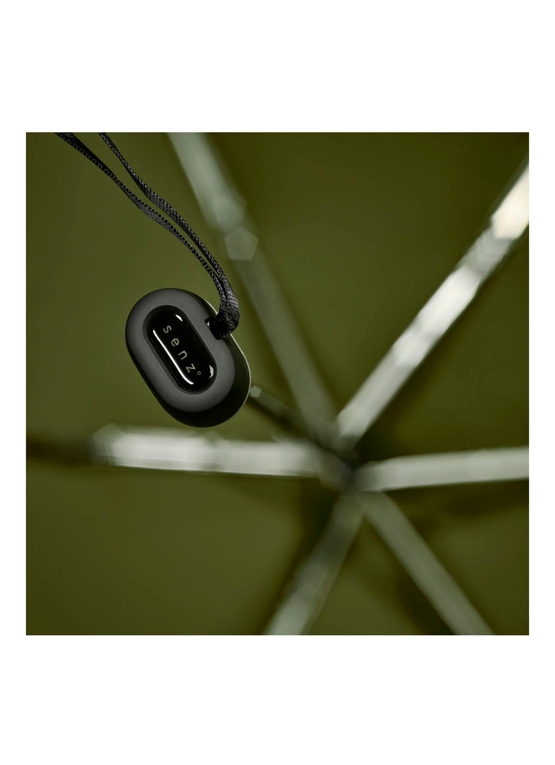 Senz Micro aerodynamische opvouwbare stormparaplu - detail 5 legergroen