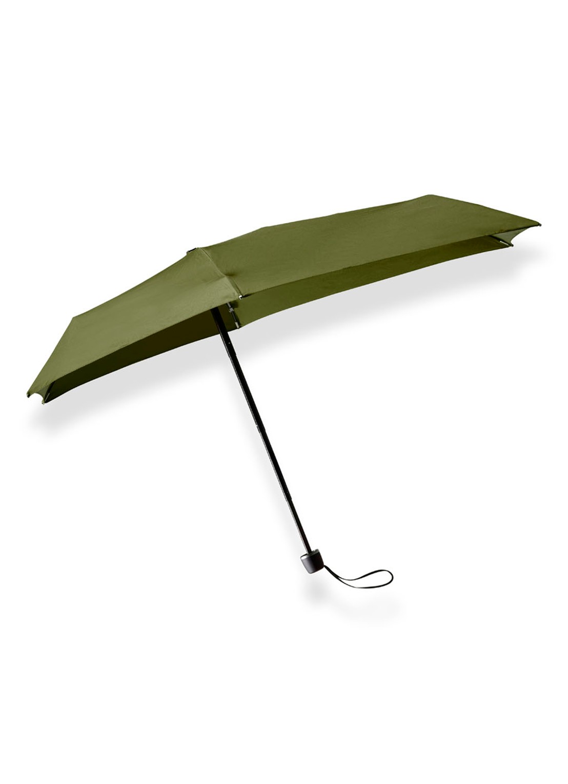 Senz Micro aerodynamische opvouwbare stormparaplu - voorkant legergroen