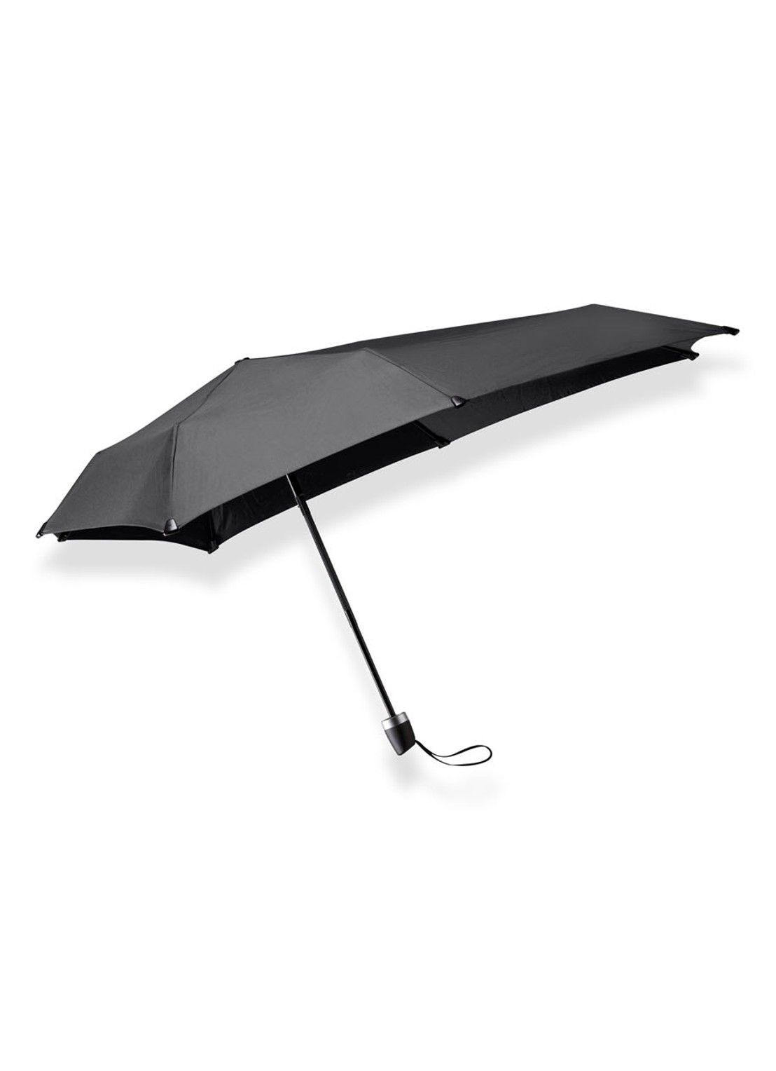 Senz Mini aerodynamische opvouwbare stormparaplu  - voorkant zwart