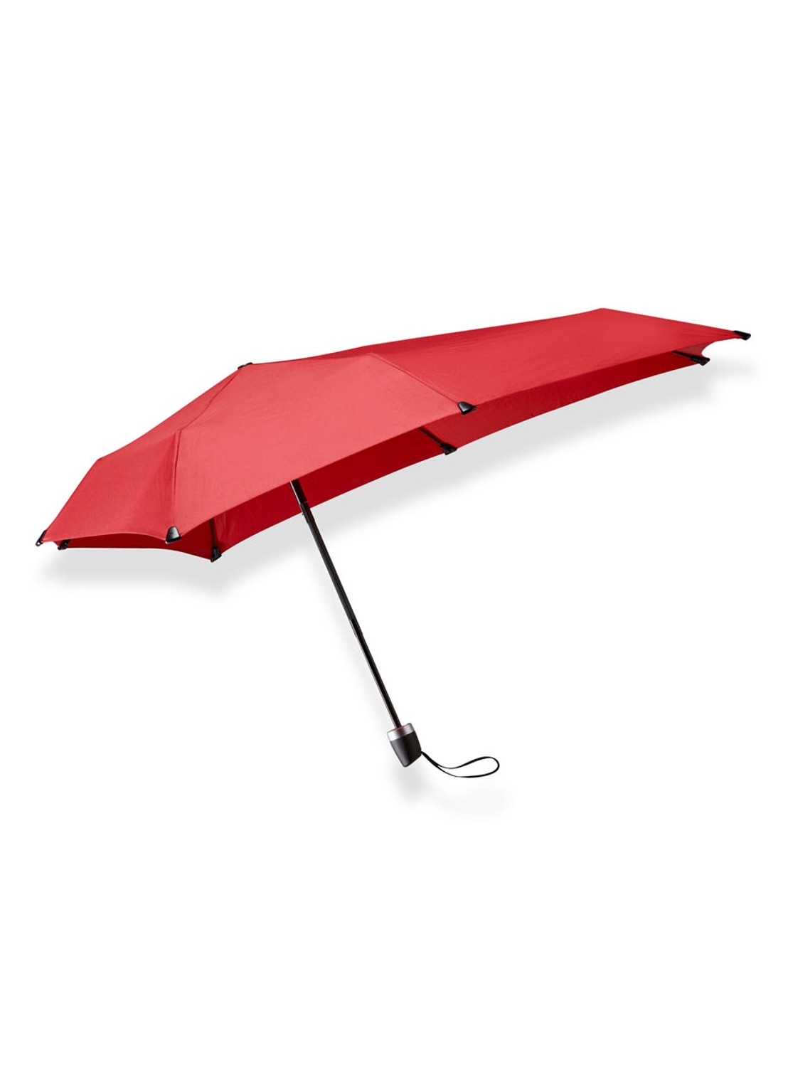 Senz Mini aerodynamische opvouwbare stormparaplu  - voorkant steenrood