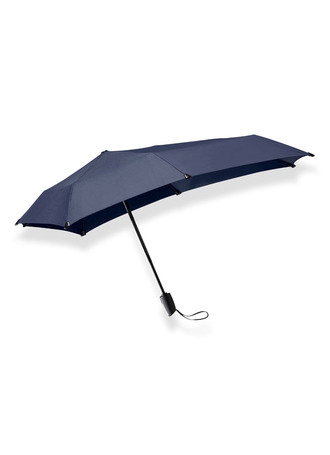 Senz Mini Automatic aerodynamische opvouwbare stormparaplu 91 cm - voorkant 4 donkerblauw