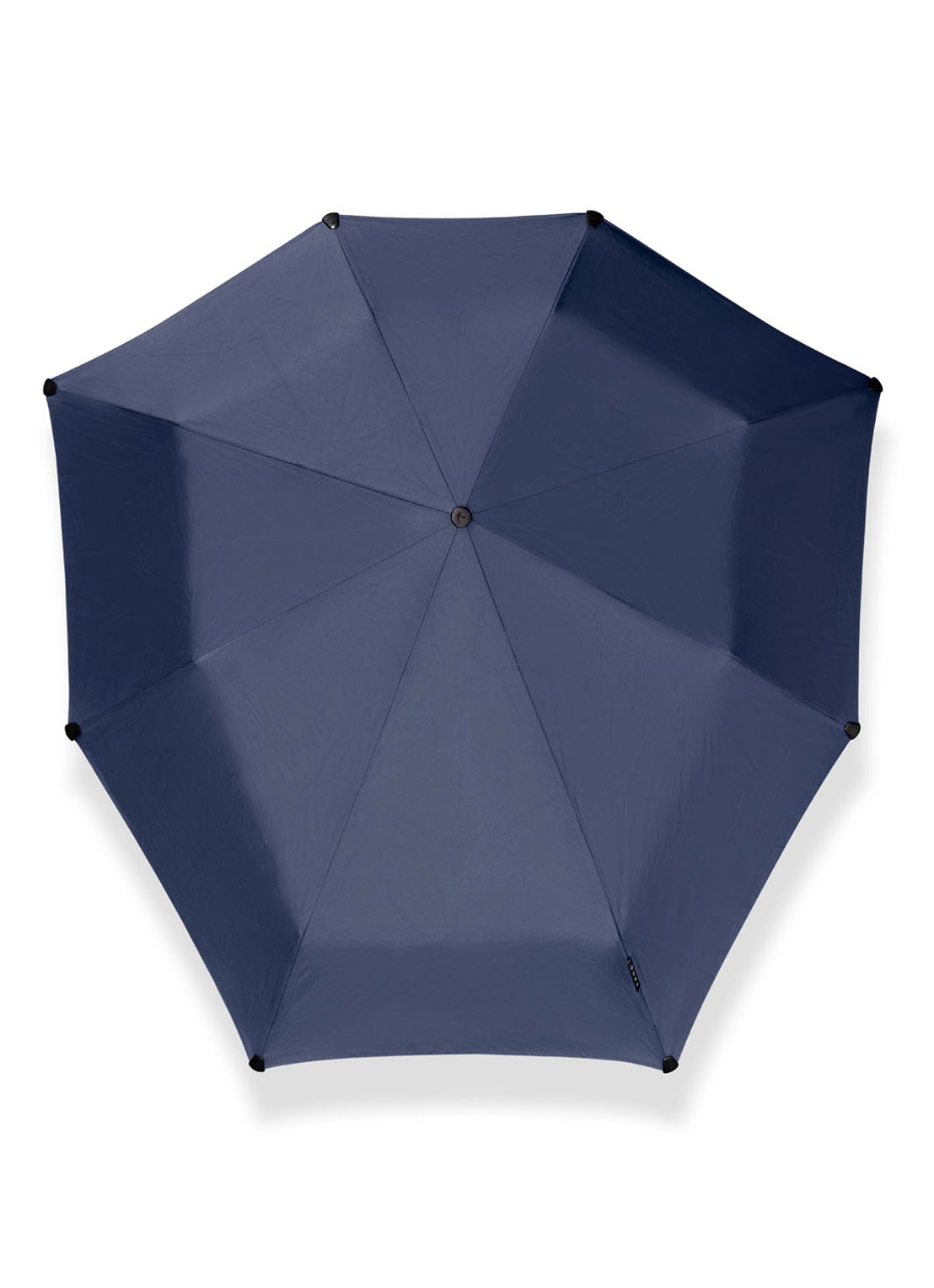 Senz Mini Automatic aerodynamische opvouwbare stormparaplu 91 cm - voorkant 5 donkerblauw