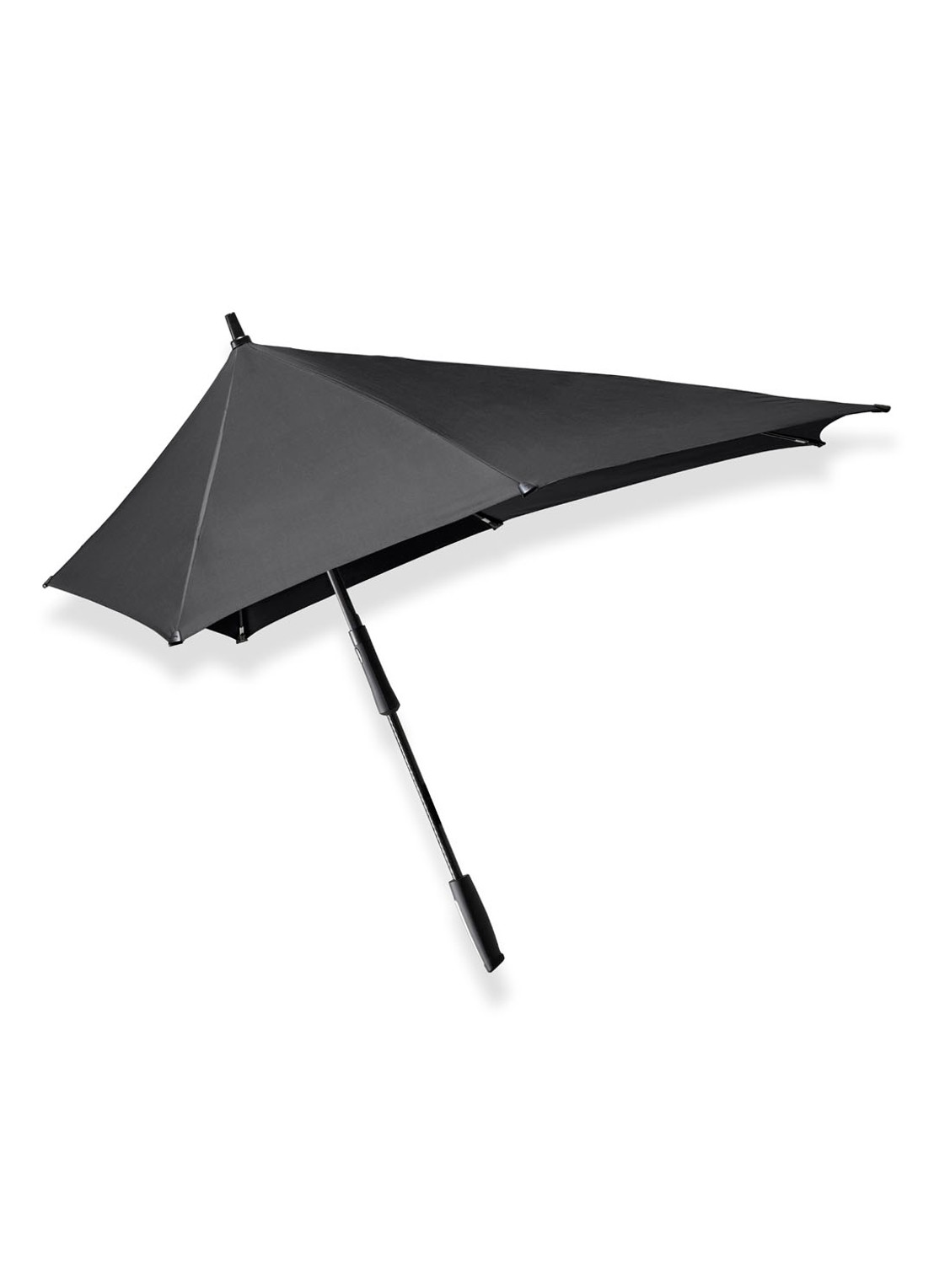 Senz XXL aerodynamische lange stormparaplu - voorkant 4 zwart