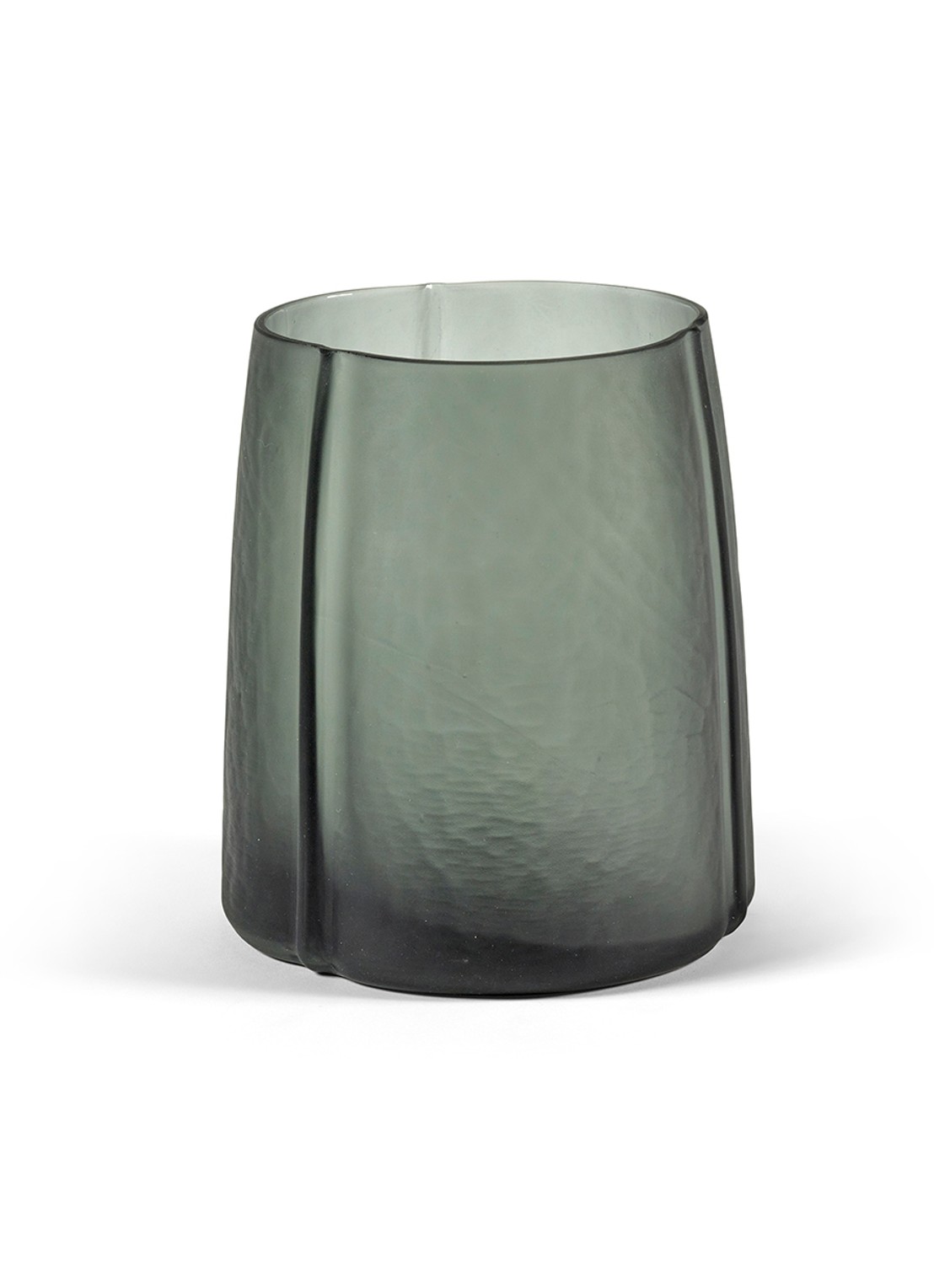 Serax  01 Gevormde vaas van mondgeblazen glas 20 cm  - voorkant 3 antraciet