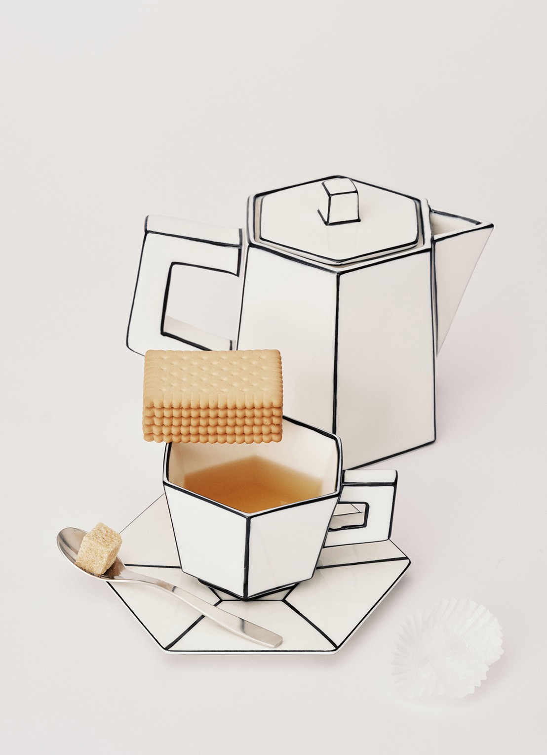 Serax Carte Blanche theepot - detail 3 wit
